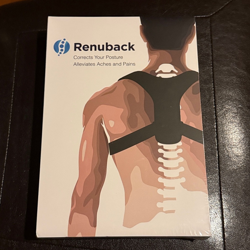 NWT Renuback Back Brace Corrects Your Posture Alleviates Aches & Pains New n Box